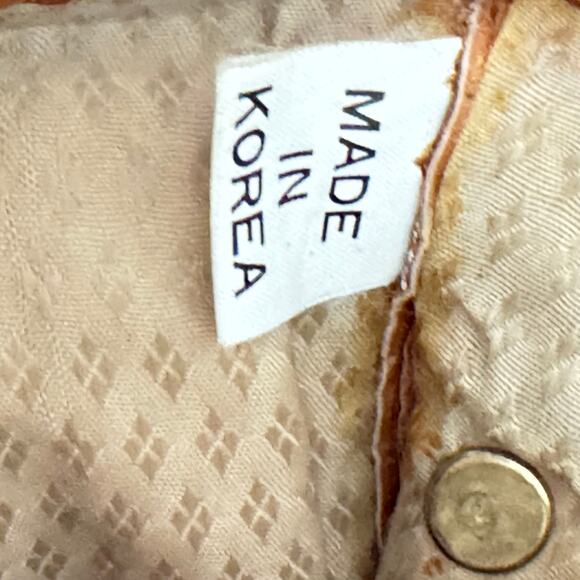 Vintage 1970s Eel Skin Satchel Crossbody Pocketed Caramel Colored Boho Purse - Picture 6 of 13